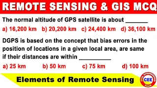 Remote sensing and GIS MCQ | mcq on elements of remote sensing | GIS MCQ | Remote sensing and GIS