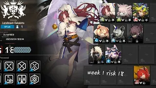 Arknights Londinium Outskirts cc#10 week 1 risk 18 easy clear 1 6 star Surtr