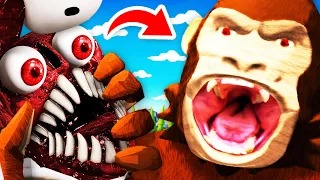 Eating SCARY BRIDGE WORM In VR GORILLA SIMULATOR (GrowRilla VR Funny Gameplay)