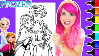 Coloring Frozen Sisters Anna & Elsa Coloring Page | Ohuhu Art Markers