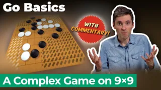 A More Complex Go Game on 9×9 with Commentary