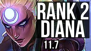 DIANA vs HEIMERDINGER (MID) | Rank 2 Diana, 10/2/5, 400+ games | NA Challenger | v11.7