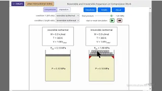 Reversible or Irreversible Expansion or Compression (Interactive Simulation)