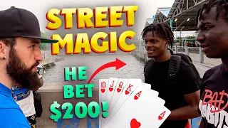 Funny STREET MAGIC Reactions | NEW 3 CARD MONTE TRICK