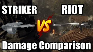 Resident Evil 4 Remake STRIKER vs RIOT Damage Comparison LVL 1 VS LVL MAX