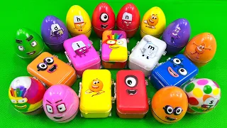 Rainbow Eggs: Pick up Numberblocks with CLAY in Suitcase Coloring! Satisfying ASMR Videos