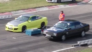 Audi 100 2.2TQ VS Opel Calibra 4x4 2.0 Turbo 1/8mile drag race