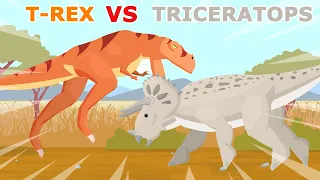 T-Rex vs Triceratops | T-Rex vs Dinosaurs Deathmatch | Dino Animation