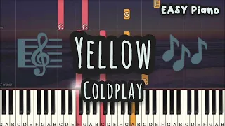 Coldplay - Yellow (Easy Piano, Piano Tutorial) Sheet