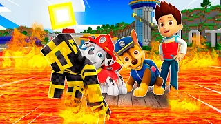 PAW PATROL SALVA LA CIUDAD LLENA DE LAVA EN MINECRAFT 🔥