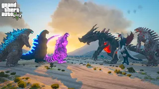 Godzilla, Shin Godzilla, Heisei Godzilla vs Mechagodzilla and Gigan Team - GTA 5 mods