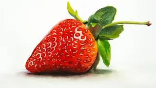 Watercolor painting a fresh strawberry