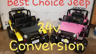 Best Choice Products Power Wheels Jeep Upgraded 12v ESC to Weelye RX30 24v kids rideon Conversion P1