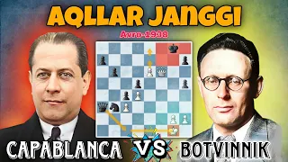 Haqiqiy Strategik JANG | Kapablanca vs Botvinnik | Avra 1938 ko'ring va o'rganing! @shoxvamotshorts