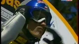 Adam Malysz 225.0 m 1st jump Planica 2003 (French Commentary)