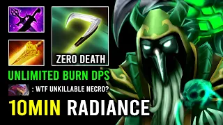 WTF 10Min Radiance Unlimited Burn Per Second 100% Unkillable Necrophos Dota 2