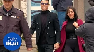 Ronaldo and girlfriend Georgina arrive at court to face fine