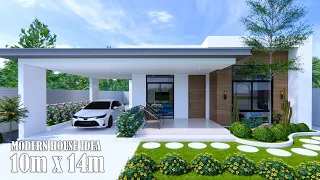 Modern House design idea |  10m x 14m (140sqm) | 3Bedroom