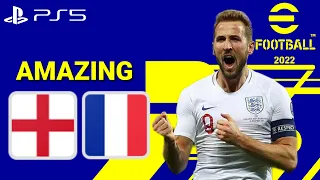 eFootball 2022 AMAZING ONLINE Gameplay France vs England - PS5 - 60FPS