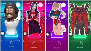 TILES HOP - SKIBIDI TOILET vs JISOO FLOWER ANIME DANCE vs LISA MONEY vs TITAN SPEAKERMAN