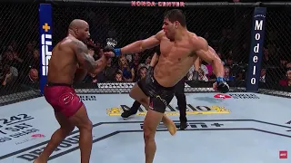 Paulo Costa vs Yoel Romero Headkick Slow Motion HD