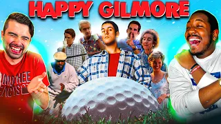 WE COULDN'T STOP LAUGHING AT HAPPY GILMORE!! Happy Gilmore Movie Reaction! FIND YOUR HAPPY PLACE