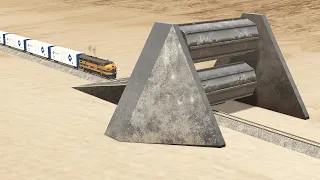 Trains vs Spinning Roller – BeamNG.Drive