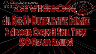 The Division 2 - All Red Build 51% Multiplicative Damage 2 Blues 3 Skill Tier 290% Skill Healing!