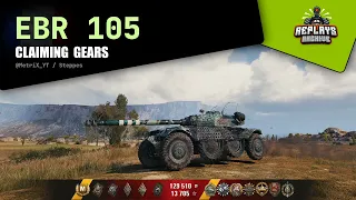 Panhard EBR 105 - Claiming gears / 2104 assist, 10715 damage, 1827 exp., Steppes, World of Tanks