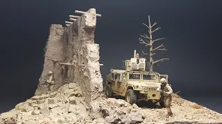 US infantry Afghan house ruins 1/35 scale diorama diy