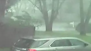 Home camera captures Michigan tornado's fury