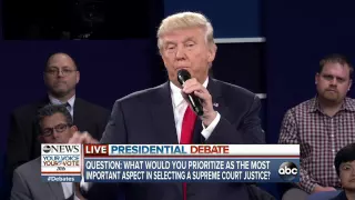 2nd PRESIDENTIAL DEBATE: Hillary Clinton, Donald Trump on Selection of Supreme Court Justice