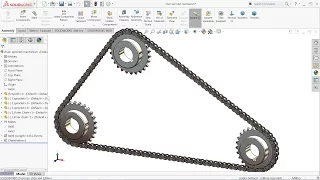 Solidworks tutorial | sketch Chain and Sprocket mechanism in Solidworks