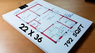 22 x 36 house plan II ground floor plan design II village house plan