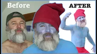 PAPA SMURF- Halloween Makeover (Boyfriend Does My Makeup)