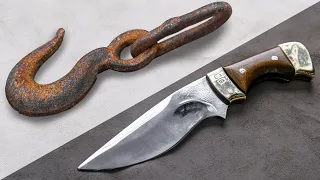 This Man Made An Unrealistically Sharp Knife Out Of An Ordinary Hook!