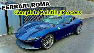 Ferrari Roma Complete Painting Process after Crash and Repairs