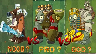 PvZ Gameplay - Zombie Evolution Challenge - NOOB Vs PRO Vs GOD - Who is Strongest ？| Pvz Mod