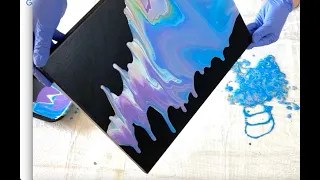 Pouring/Fluid acrylic. Dark and bright, fast and fun.