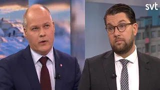 Jimmie Åkesson och Morgan Johansson i debatt om kvotflyktingar | Aktuellt