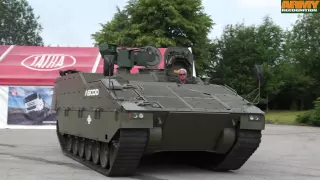 ASCOD APC light tracked armoured personnel carrier live demonstration and test drive Excalibur
