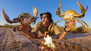 INSANE CRAB HUNT "NEED FOOD" - GIANT CRAB COOKED ON FIRE