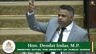 Budget 2023 debate presentation by Minister within the Ministry of Public Works, Deodat Indar.