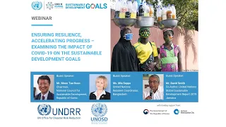UNDRR GETI, DESA & UNOSD Webinar: Examining the Impact of COVID-19 on the SDGs