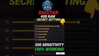 Raistar Secret Sensitivity Setting || 4gb Ram Auto Headshot Sensitivity Settings In Free Fire