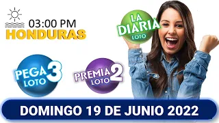 Sorteo 03 PM Loto Honduras, La Diaria, Pega 3, Premia 2, DOMINGO 19 DE JUNIO  2022 |✅🥇🔥💰