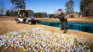 Diving Golf Course Ponds For Thousands of LOST Golfballs!! (WATER HAZARD)