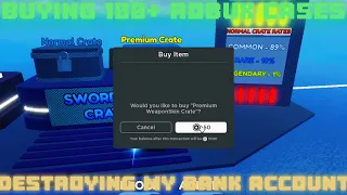 |BUYING 100+ ROBUX CRATES| and |GOING BROKE| in BLADE BALL (Roblox)