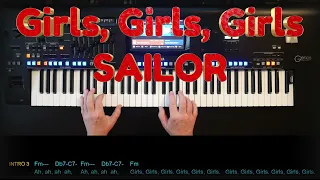 Girls Girls Girls - Sailor, Cover, eingespielt mit titelbezogenem Style auf Yamaha Genos.