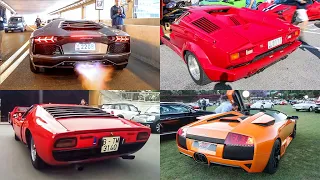 Best cars sounds Lamborghini V12 engine - Accelerations, Shooting Flames, Huge Revs and more!!